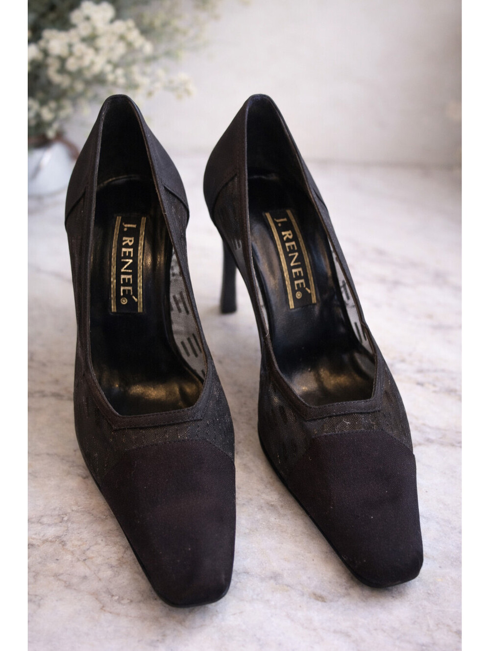 J. Renee Black Pointed Toe Pumps Size 8